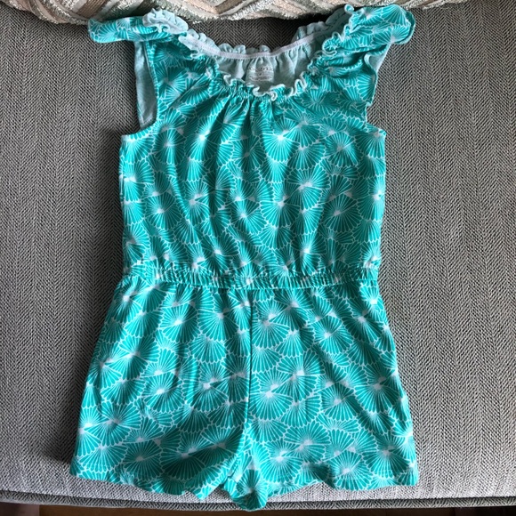 Wonder Kid Size 4T Girls Aqua Romper - Picture 1 of 4